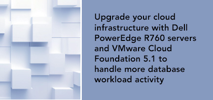 Upgrade your cloud infrastructure with Dell PowerEdge R760 servers and VMware Cloud Foundation 5.1 to handle more database workload activity