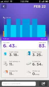 Data from a night's sleep