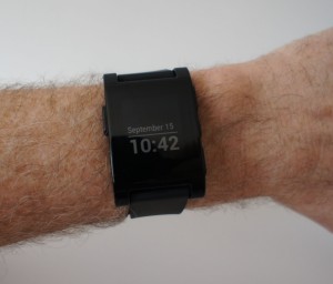 Pebble smartwatch in action