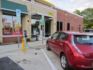 Recharging at a local McDonald's