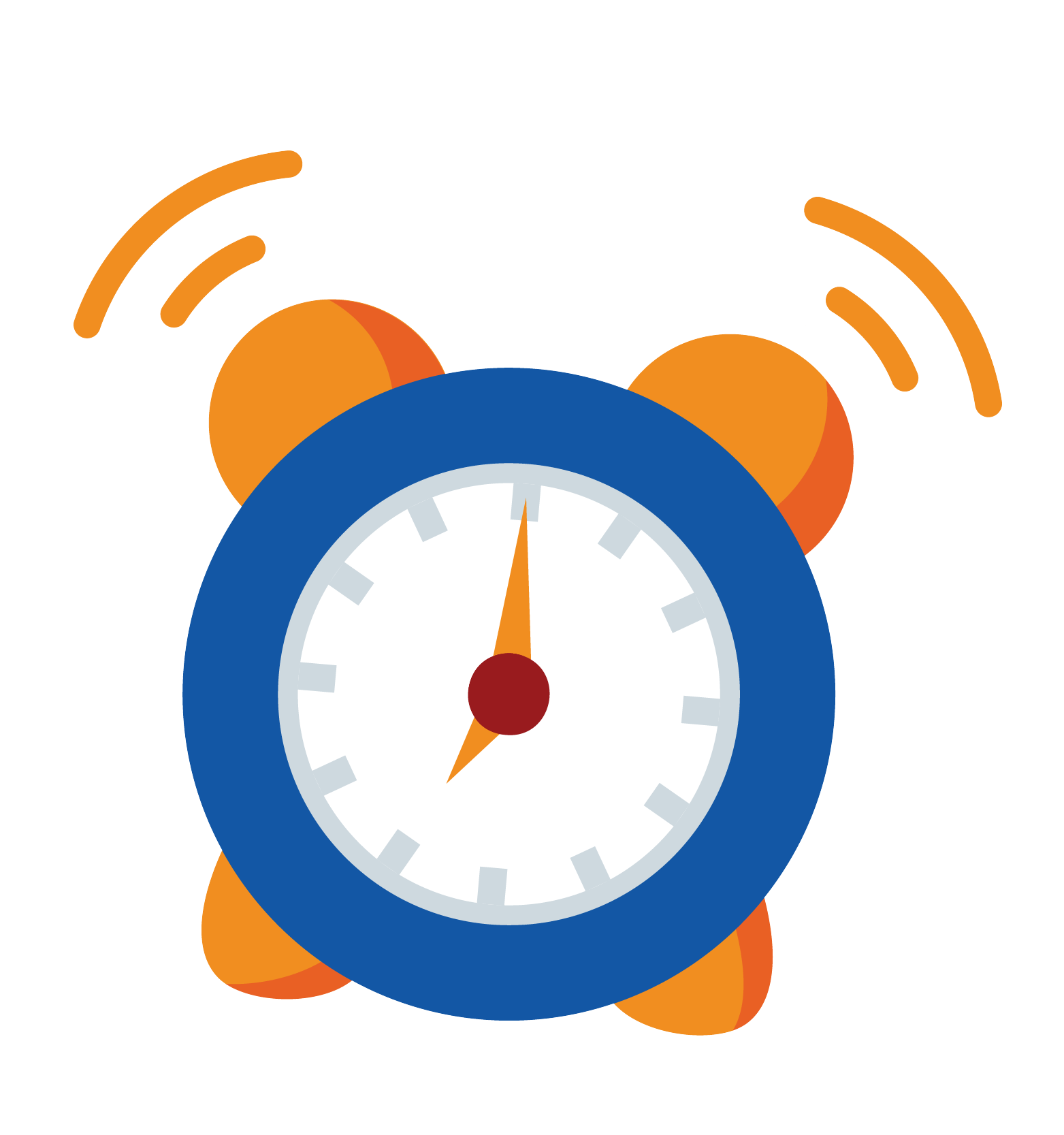 round alarm clock ringing icon